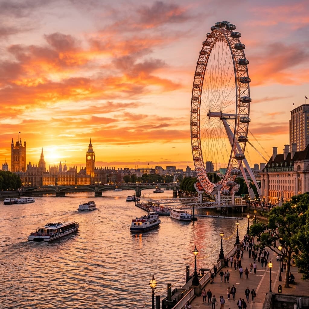 London Eye at sunset